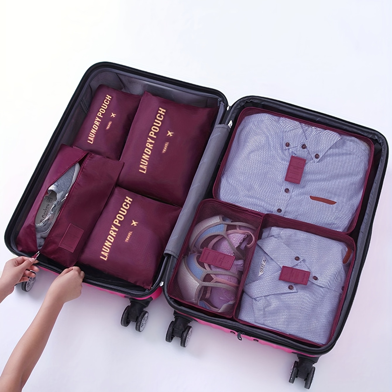 Cubos de equipaje para maletas, bolsas organizadoras de equipaje para  accesorios de viaje, artículos esenciales de viaje, organizador de bolsas  de