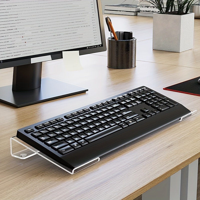  Bandeja para teclado para almacenar debajo del escritorio para  teclado y mouse, bandeja de madera para teclado debajo del escritorio,  cajón de teclado para escritorio, oficina en casa, altura : Productos