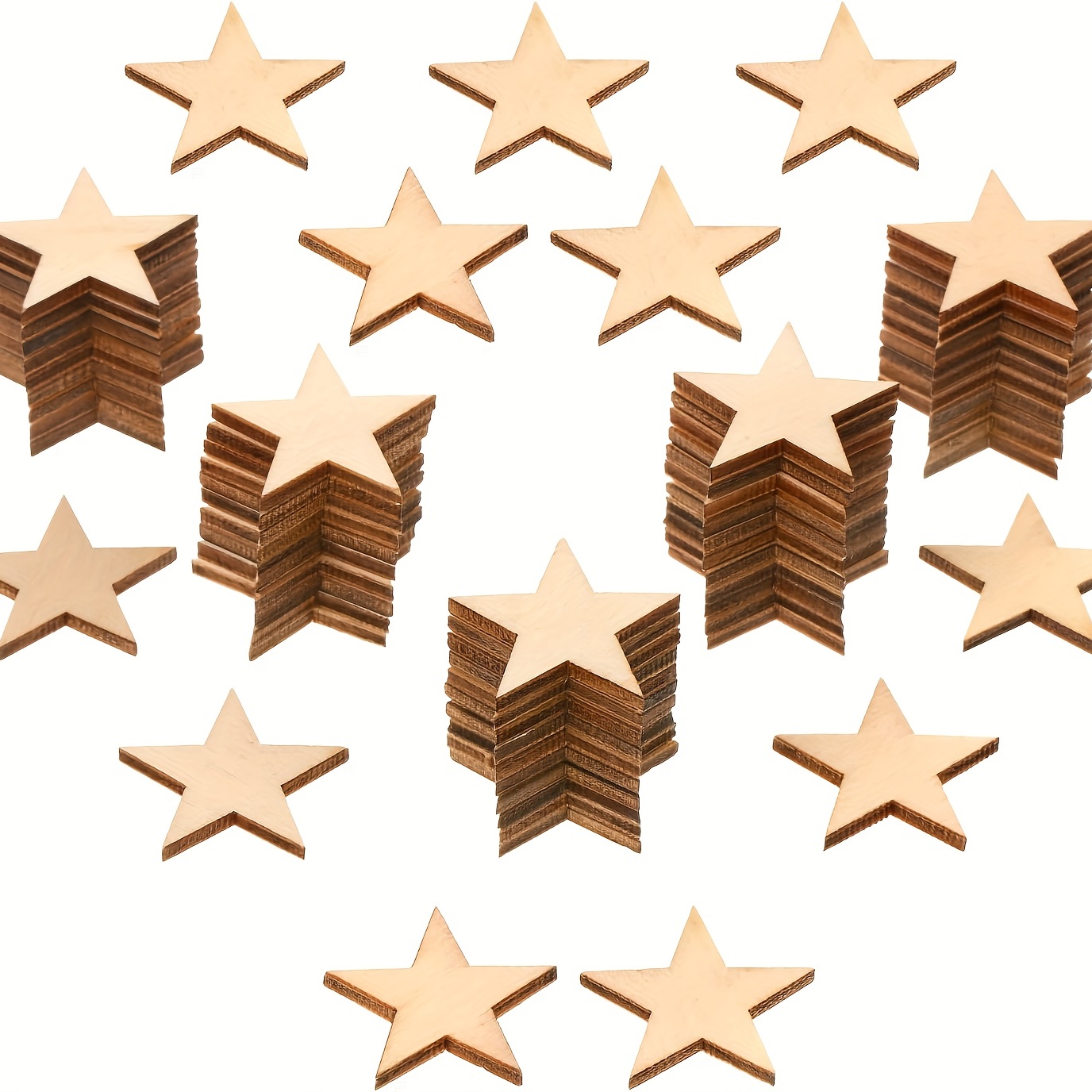 Star-shaped Unfinished Wood Cutouts Wood Pieces Blank Wooden Paint