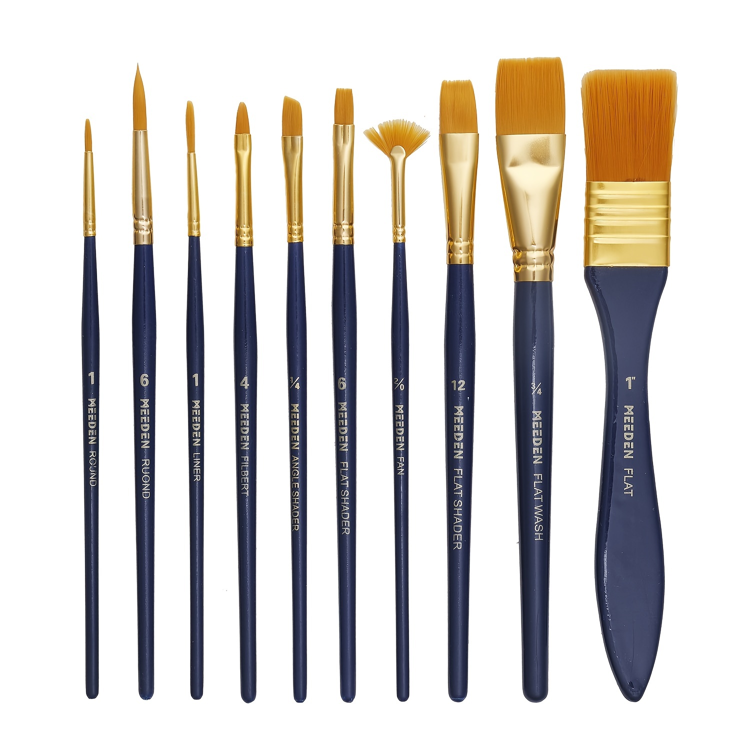 MEEDEN Watercolor Paint Brushes Set (10 Pieces) - MEEDEN Art
