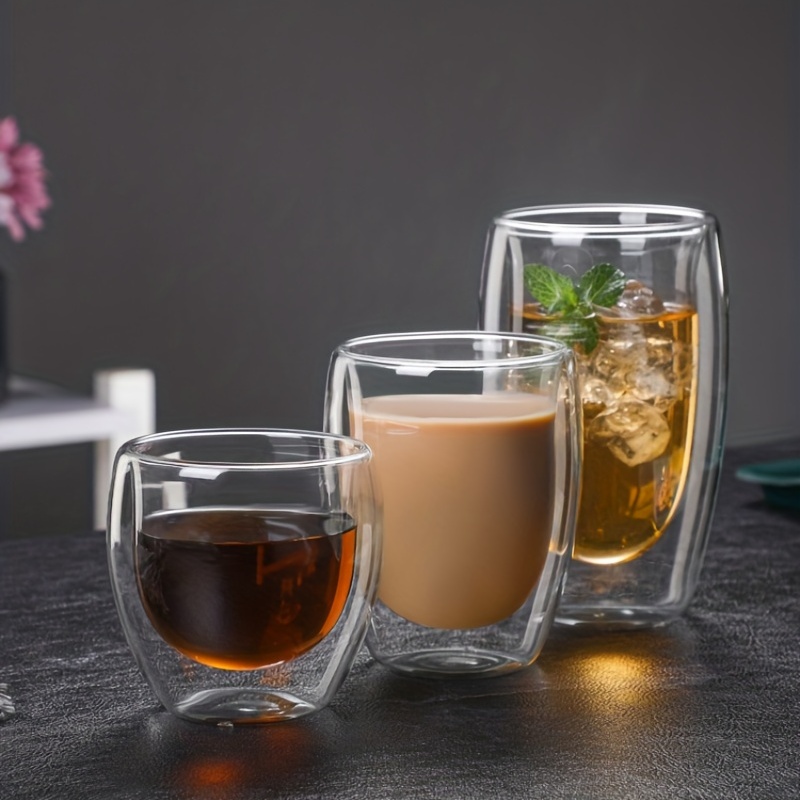 Transparent Double Bottom Glass - Clear Drinkware Heat Resistant Coffee  Mugs 1pc