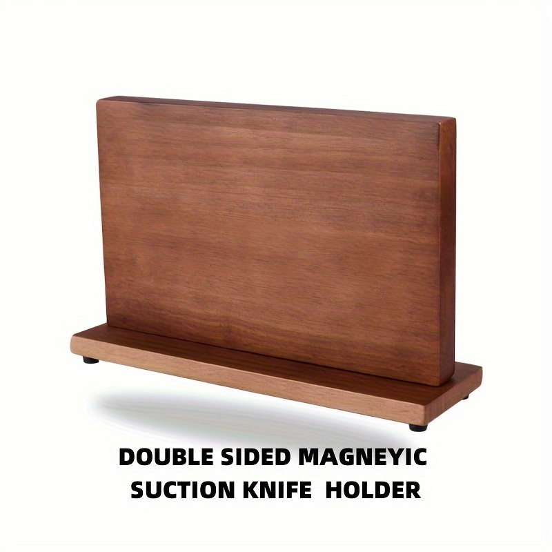 Soporte magnético de madera para cuchillos, montaje en pared