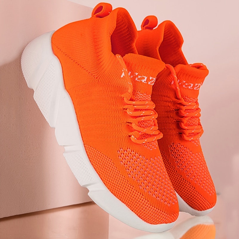 Orange colour hot sale sports shoes