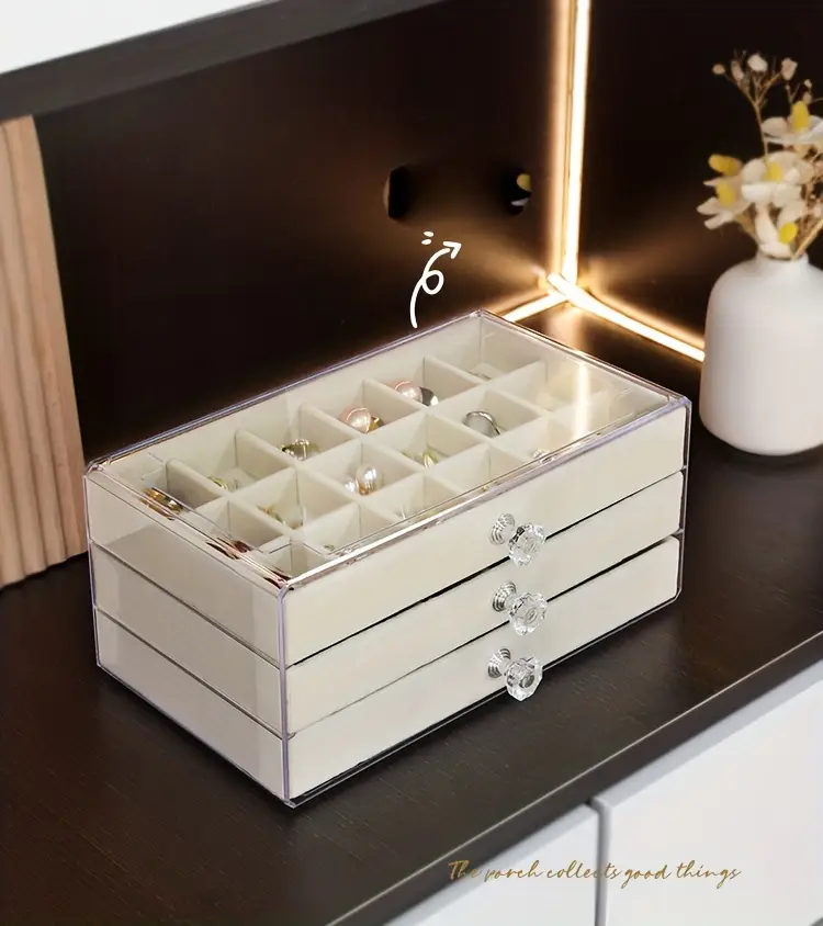 акриловая ящик для хранения украшений типа для колец, серег, ожерелий, детали хранения 8