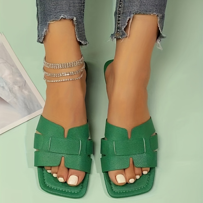 Women's Casual Flat Slides Open Toe Non Slip Shoes