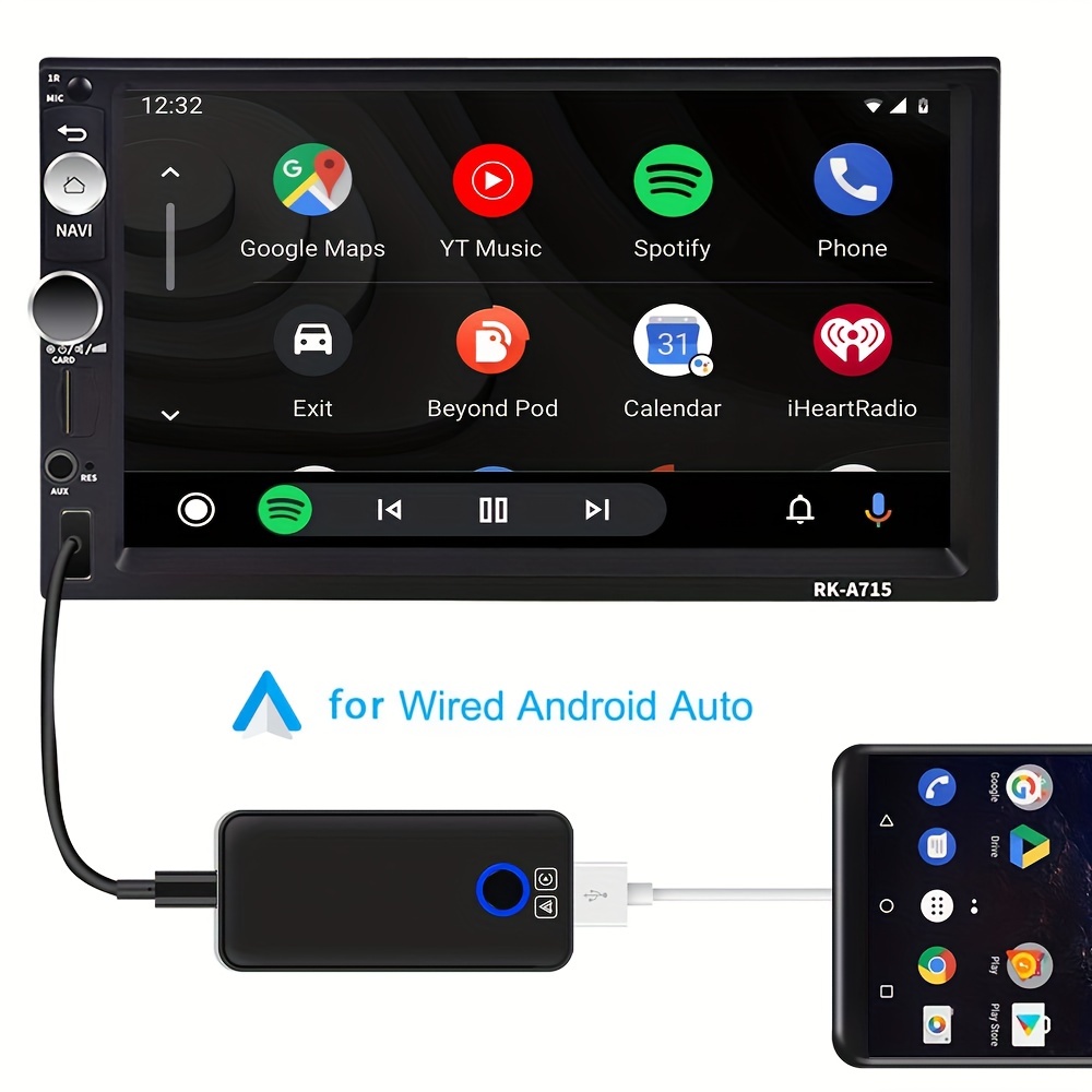 Adaptador inalámbrico Android Auto para automóviles Android con cable de  fábrica OEM, Plug and Play, compatible con interfaz USB y tipo C, adecuado