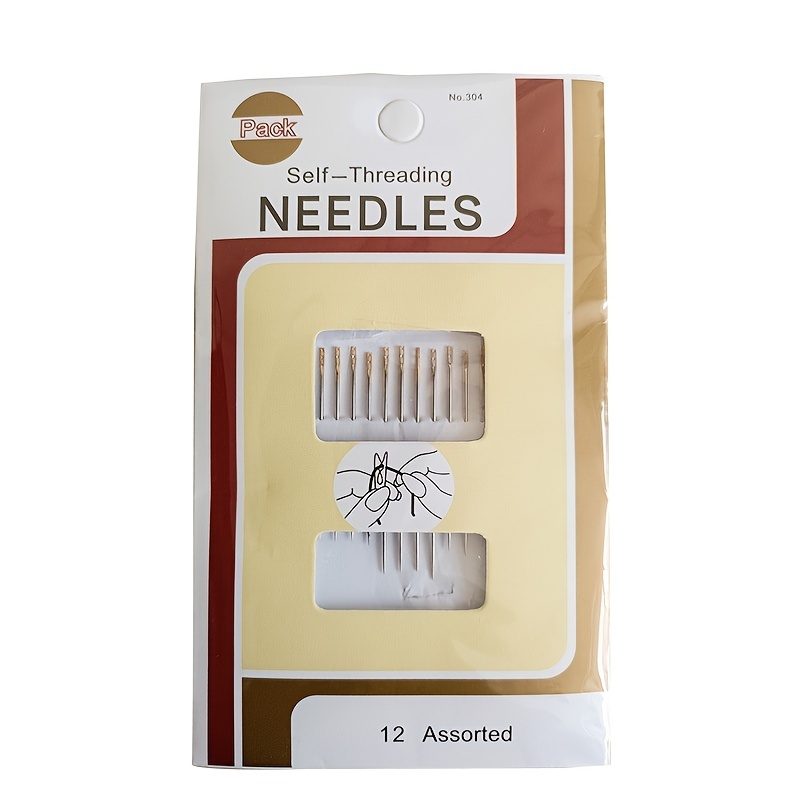 Self Threading Needles 6/12 Assorted Hand Sewing Needles 1 Packet