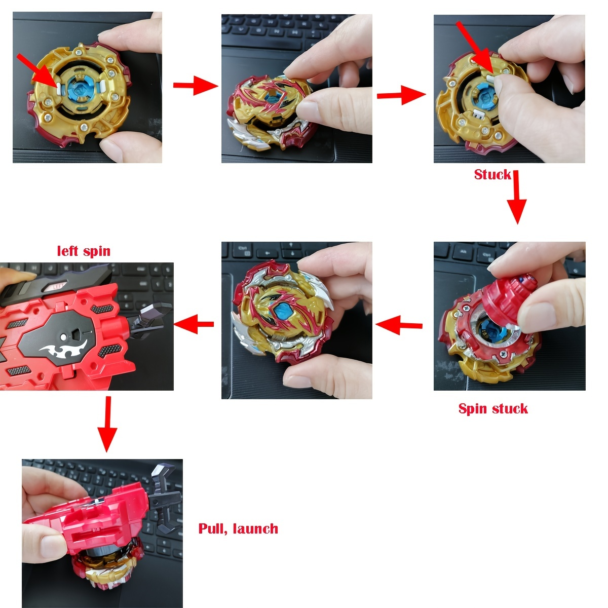 Beyblade Burst Starter Set Toy Bay Blade Spinning Top Kids Launcher Grip  Gifts 