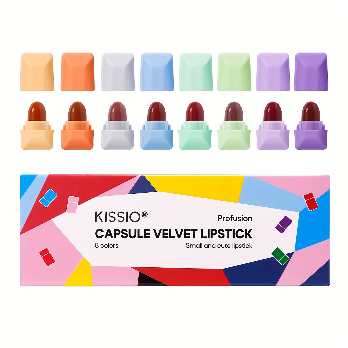  KISSIO Lipstick,Lipstick Set 12 Colors,Mini Matte