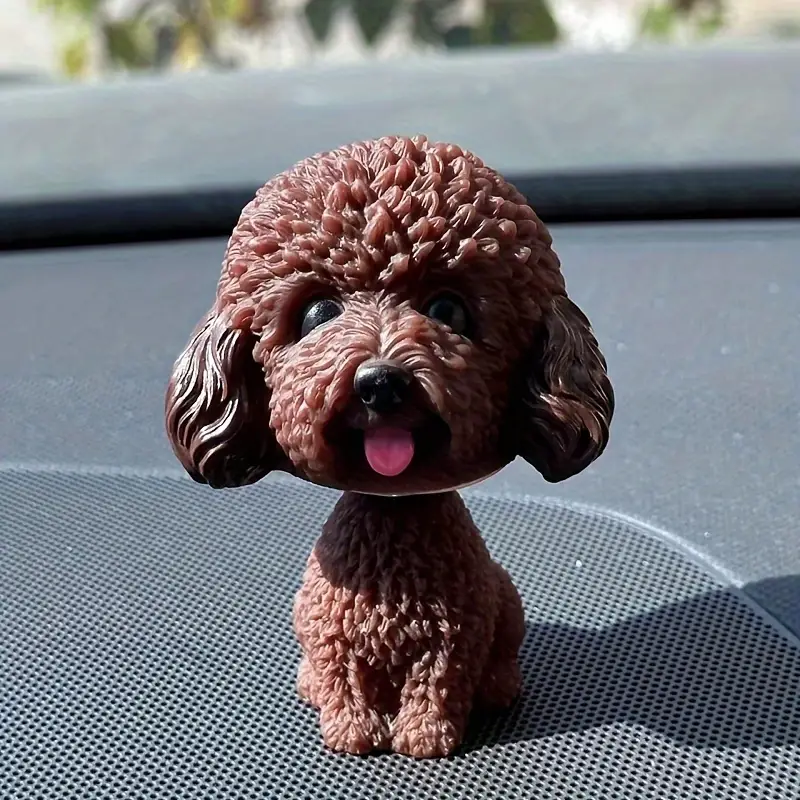 Cute Teddy Dog Design Shaking Head Dog Car Ornament Cute Car - Temu
