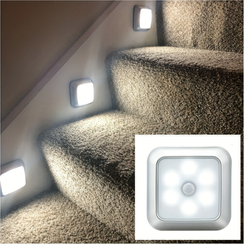 

1pc 6led Motion Sensor Night Light, Led Wall Lamp, Closet Cabinet Stair Wireless For Ladder Bedroom Corridor Staircase Indoor Decoration Light