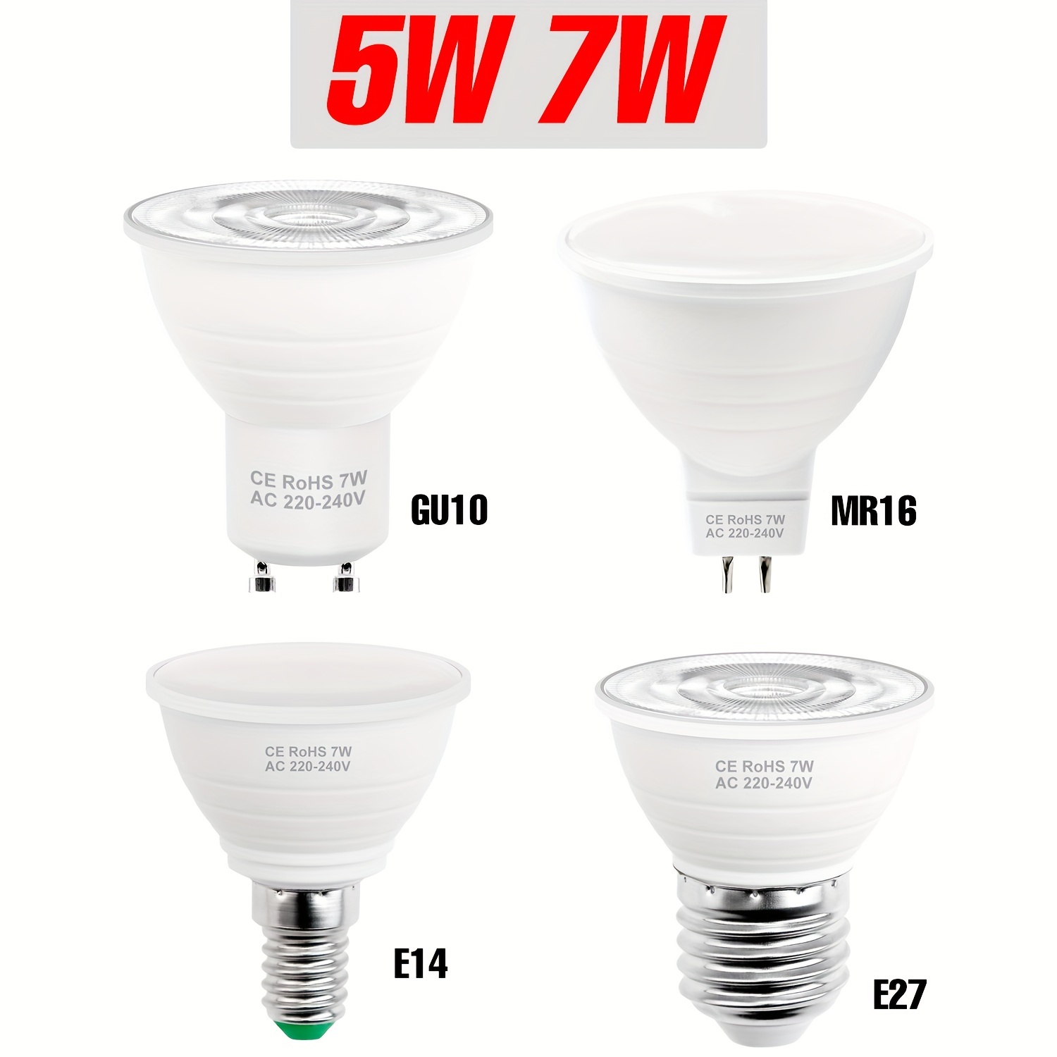 Ampoule LED spot avec culot standard GU10, conso. de 5,5W
