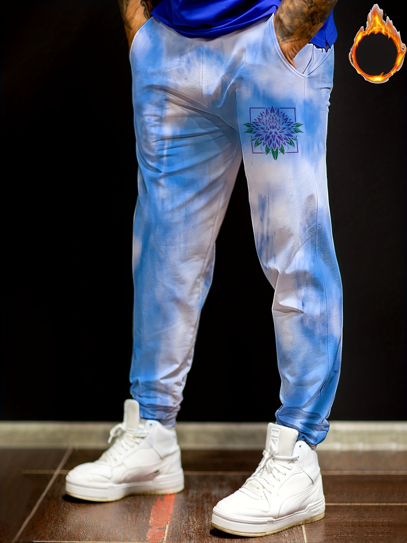 アウトレットオンライン Tie-Dye Pattern Sweat Pants (white) - パンツ
