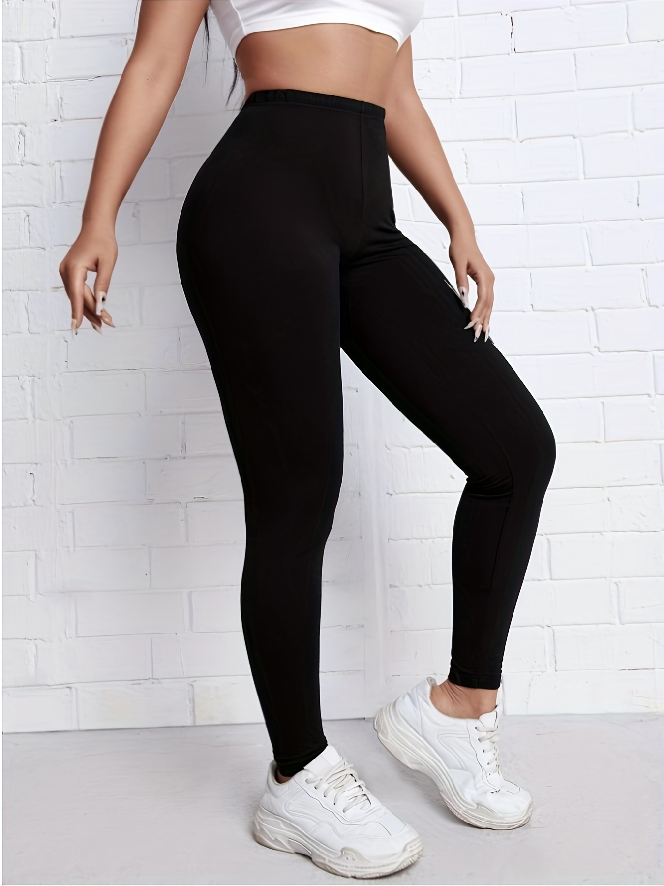 Leggings Deportivos Gimnasio Fitness Color Sólido Pantalones - Temu