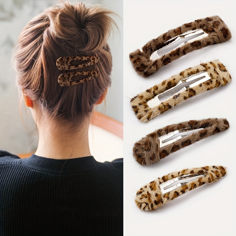 

Elegant Leopard Print Hair Clips Bb Clip Bangs Clip Sweet Hairpin Hair Accessories For Women