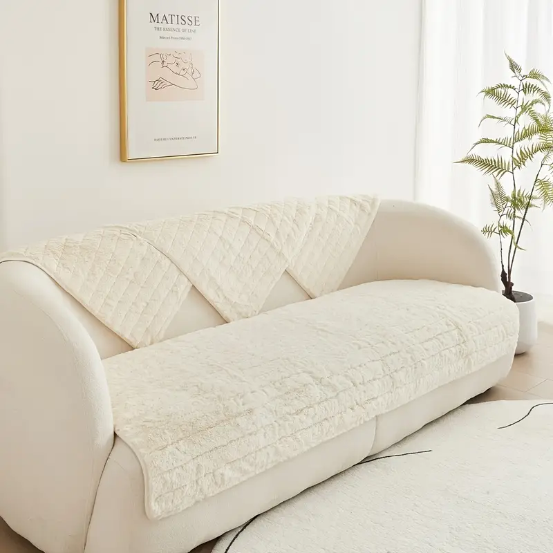 Couch Cover Solid Color Neutral Sofa Cover Soft Cotton - Temu