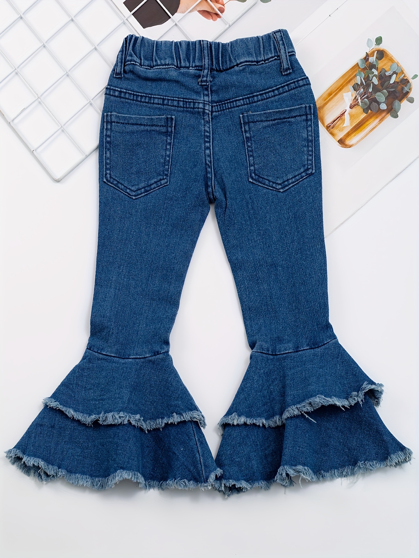 Calça Jeans Feminina Casual Com Bainha Crua E 2 Camadas, Calça Jeans Fofa E  Fofa Para A Primavera - Temu Portugal