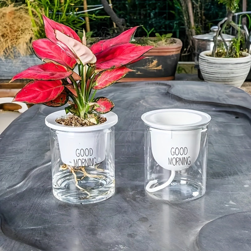 1pc Vaso Da Fiori In Plastica Trasparente A Doppio Strato - Temu