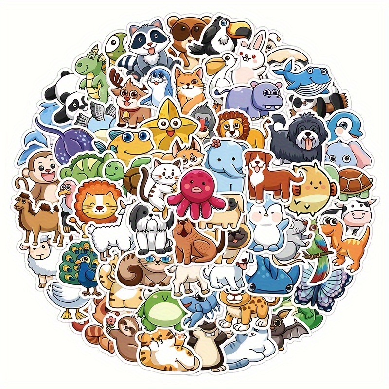 Cute Animal Stickers For Water Bottle Waterproof Vinyl - Temu