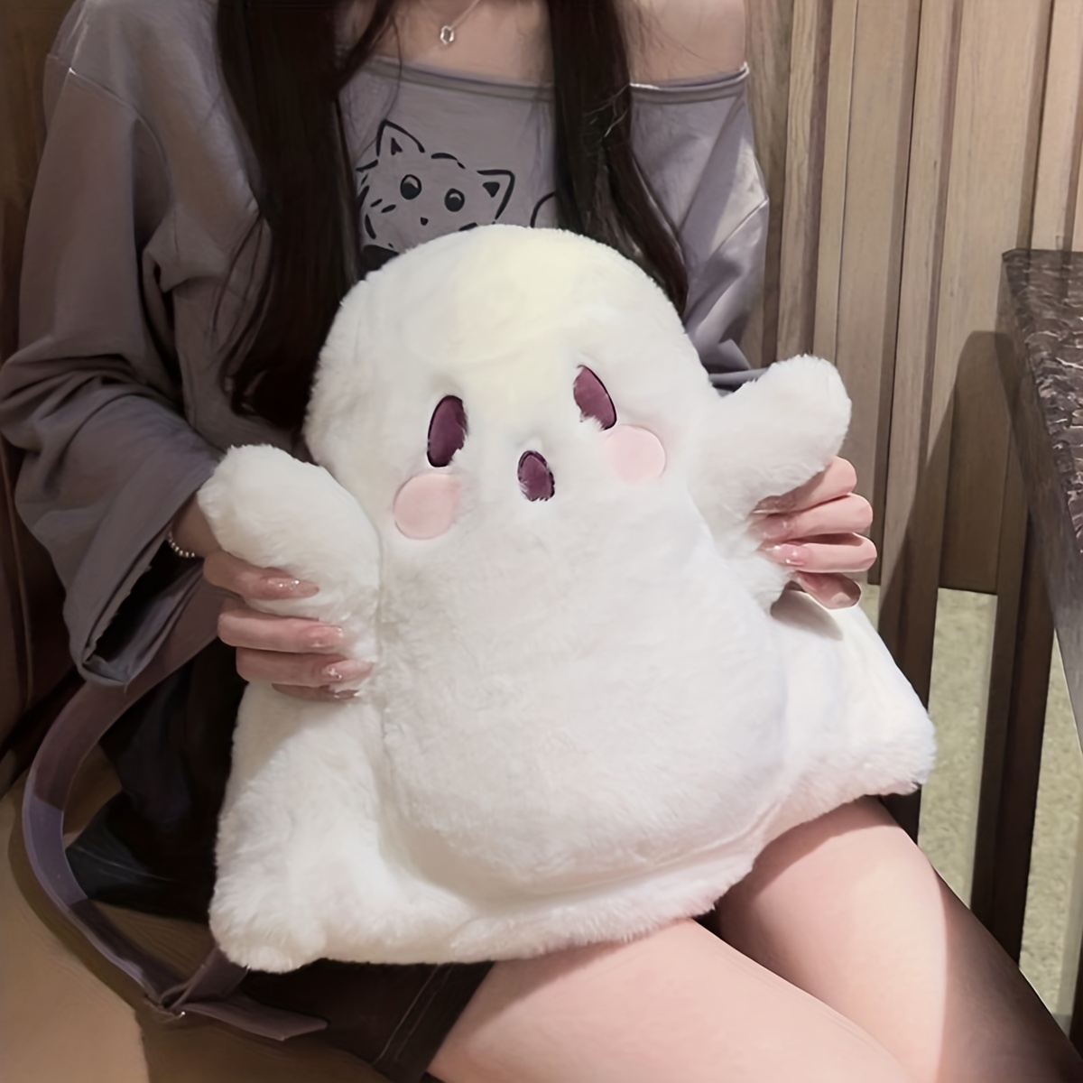 Cute Fluffy Ghost Backpack