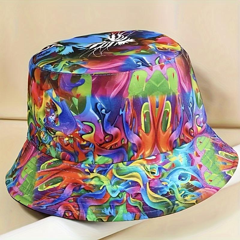 1pc Colorful Tie Dye Reversible Bucket Hat For Women And Men - Trendy Y2K  Print, Lightweight And Casual Sun Protection