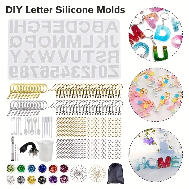  Silicone Alphabet Resin molds, Digital Alphabet Jewelry,  Silicone Resin molds, Chocolate Alphabet molds, for DIY Craft Casting. :  Arts, Crafts & Sewing