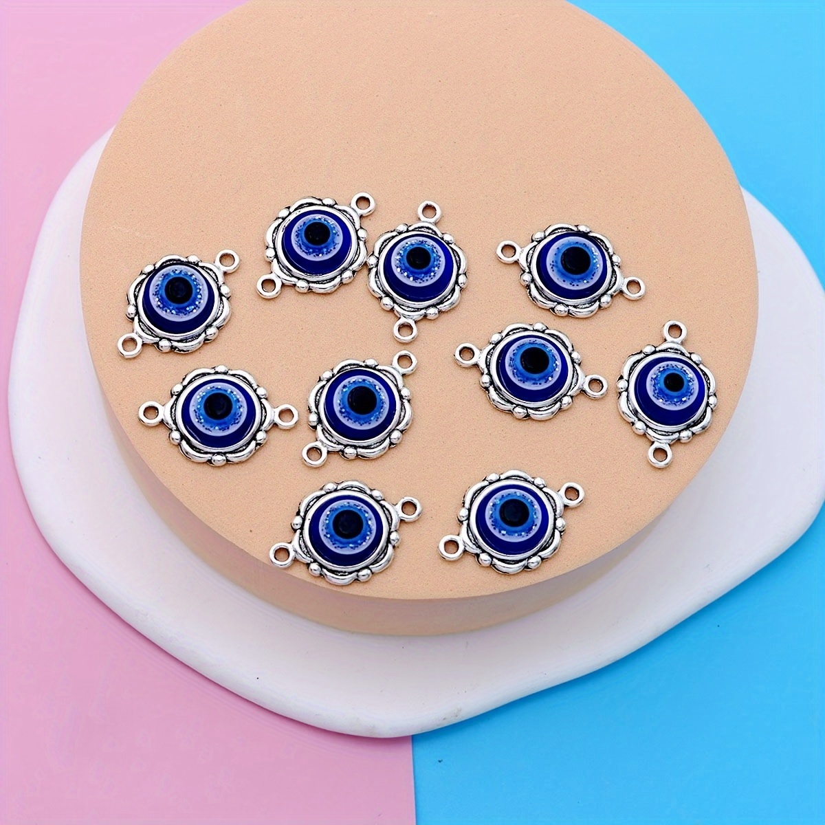 10pcs Small Business Supplies Alloy Plated Antique Silvery Connector Pendant Charms Necklace/earrings Pendant For Making