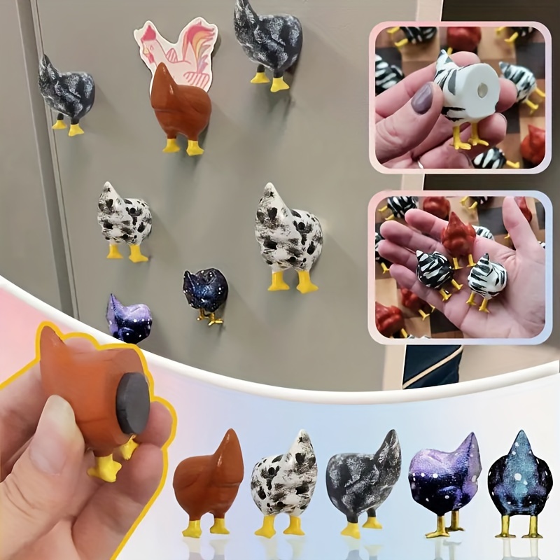 Chicken Butt Magnet, Fun Refrigerator Magnets, Creative Resin