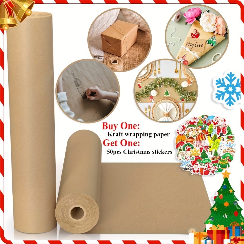 Brown Kraft Paper Roll Package Paper Simple Elegant Wrapping - Temu