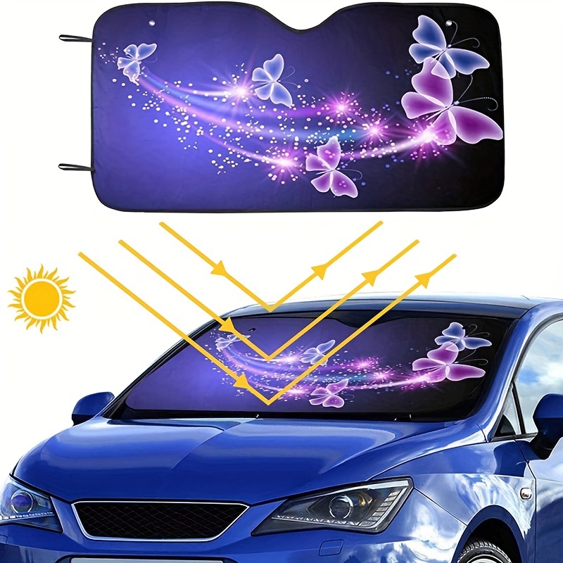 Hello Gorgeous Car Windshield Sunshade Purple Eyelash Front - Temu