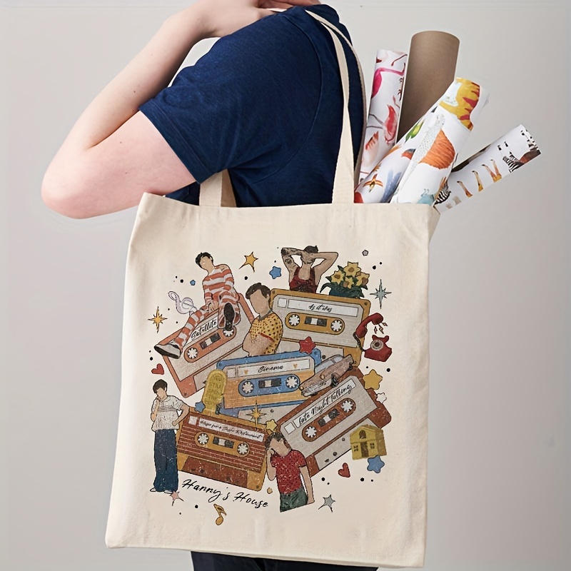 Cartoon Frog Pattern Tote Bag, Shoulder Bag, Canvas Bag, The Best