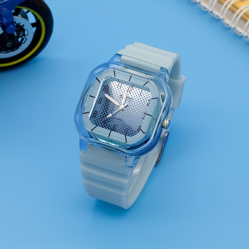 1pc Gar ons Filles Carr Cadran Transparent Montre Num rique