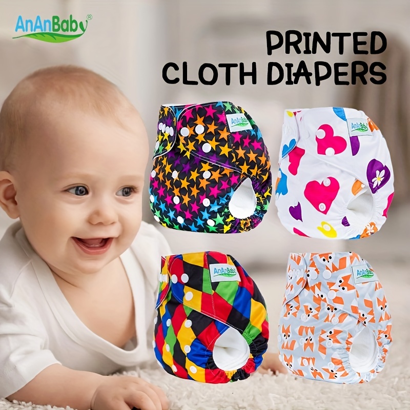 pantalones Pañales de tela para bebés Paquete de 6 Diseño lavable ajustable  de 2 capas Resuable Diseño de absorción fuerte Almohadillas de pañales  suaves Cubierta para bebés Niños pequeños