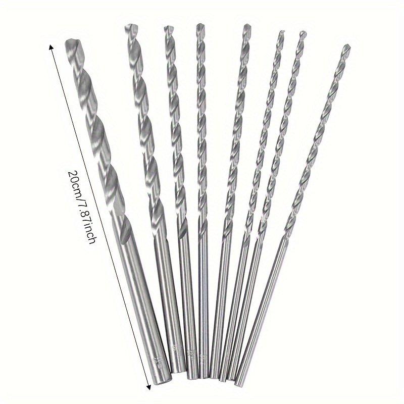 8-teiliges Spiralbohrer-Set – 200 Mm Länge, Durchmesser 4-10 Mm, Für Holz, Kunststoff & Aluminium