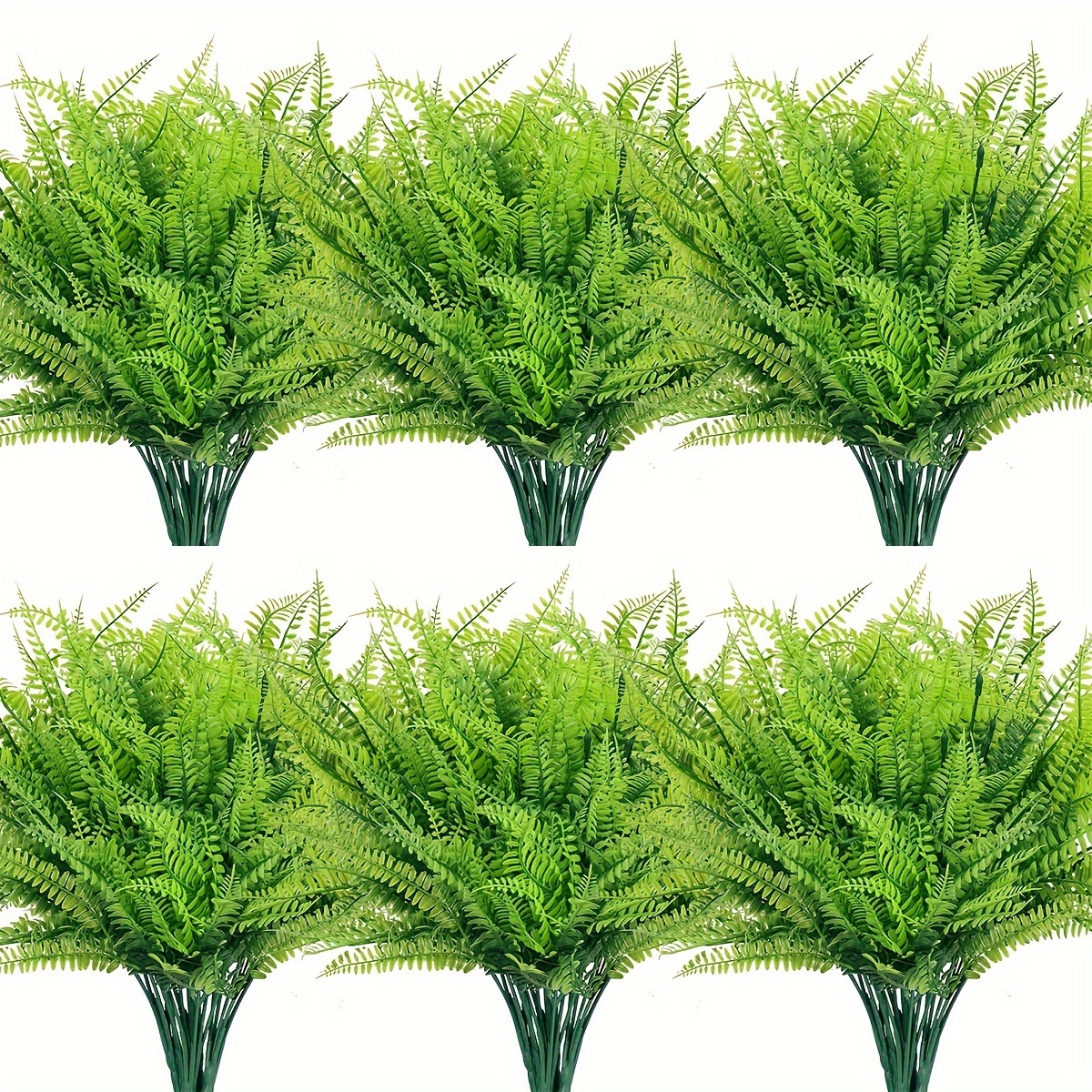 

10 Bundles Artificial Ferns Uv Resistant Greenery Plants Faux Plastic Plants Shrubs For Garden Front Porch Window Box Home Office Indoor Outdoor Decoration
