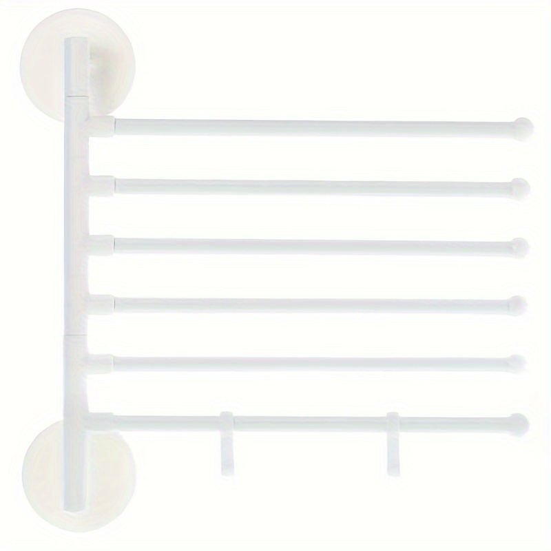 White 2 Wall Mounted Towel Rails Bathroom Accessories Swivel Towel