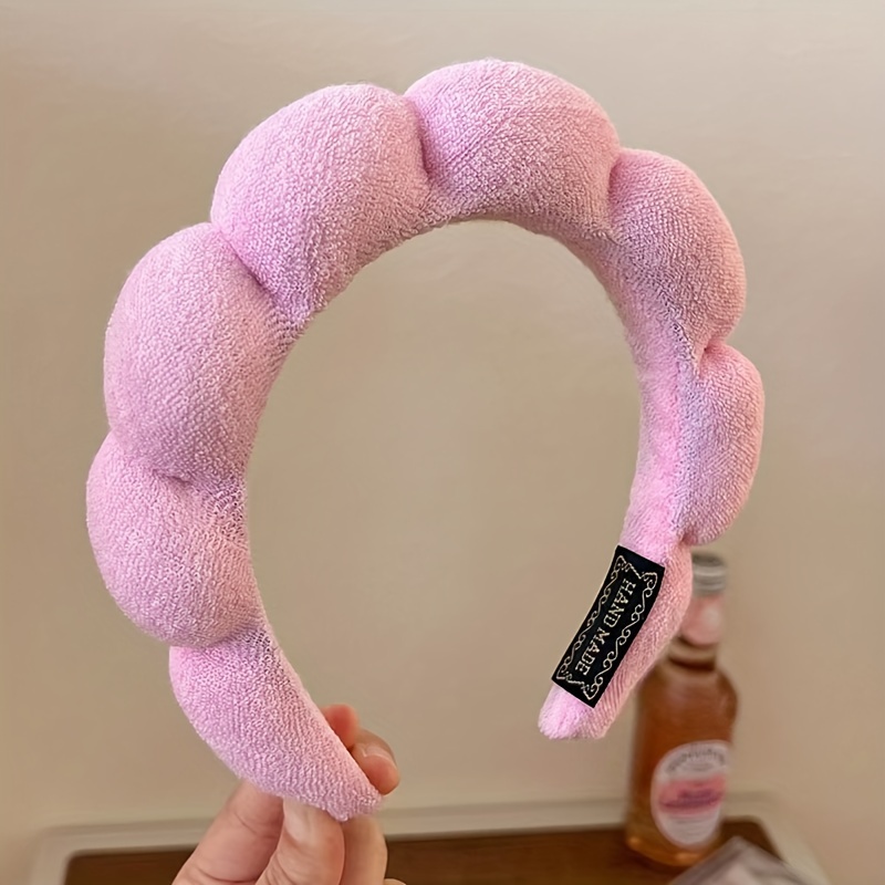 Spa headband for washing face and matching wrist strap, fuzzy skin care  headband for teenagers and girls, soft facial makeup headband for children  
