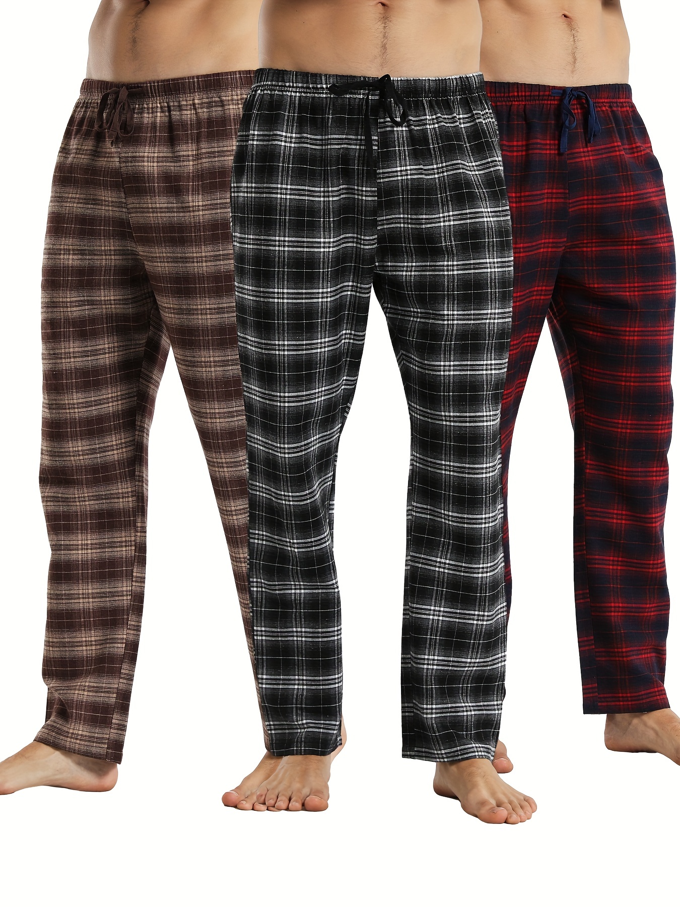 Cómodos Pantalones Pijama Informales Largos Cuadros Ropa - Temu Chile