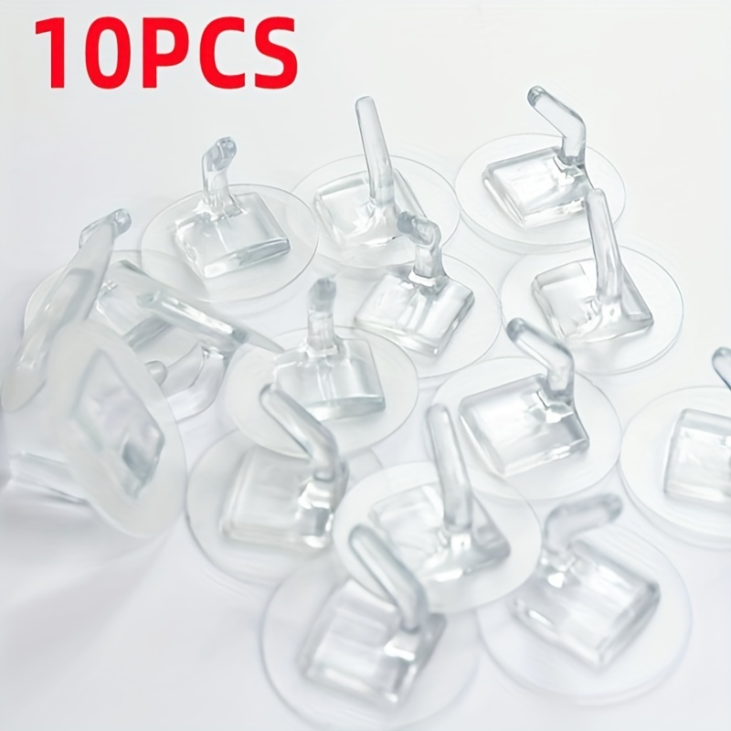 Crochet de suspension auto-adhésif transparent - 10 pcs