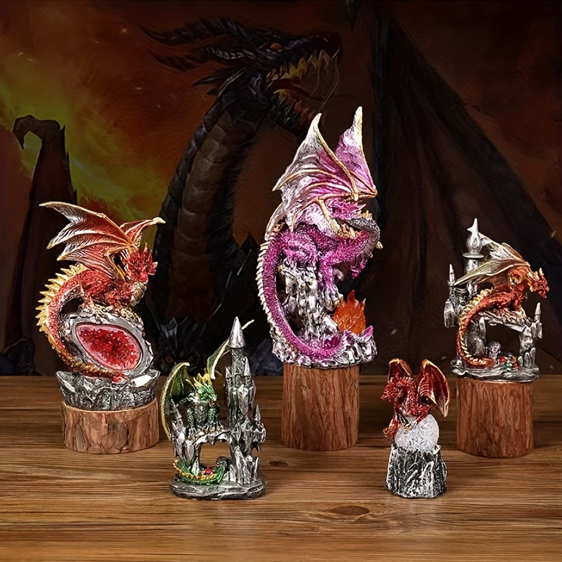 MOJO Steel Dragon Realistic Fantasy Toy Replica Hand Painted Figurine