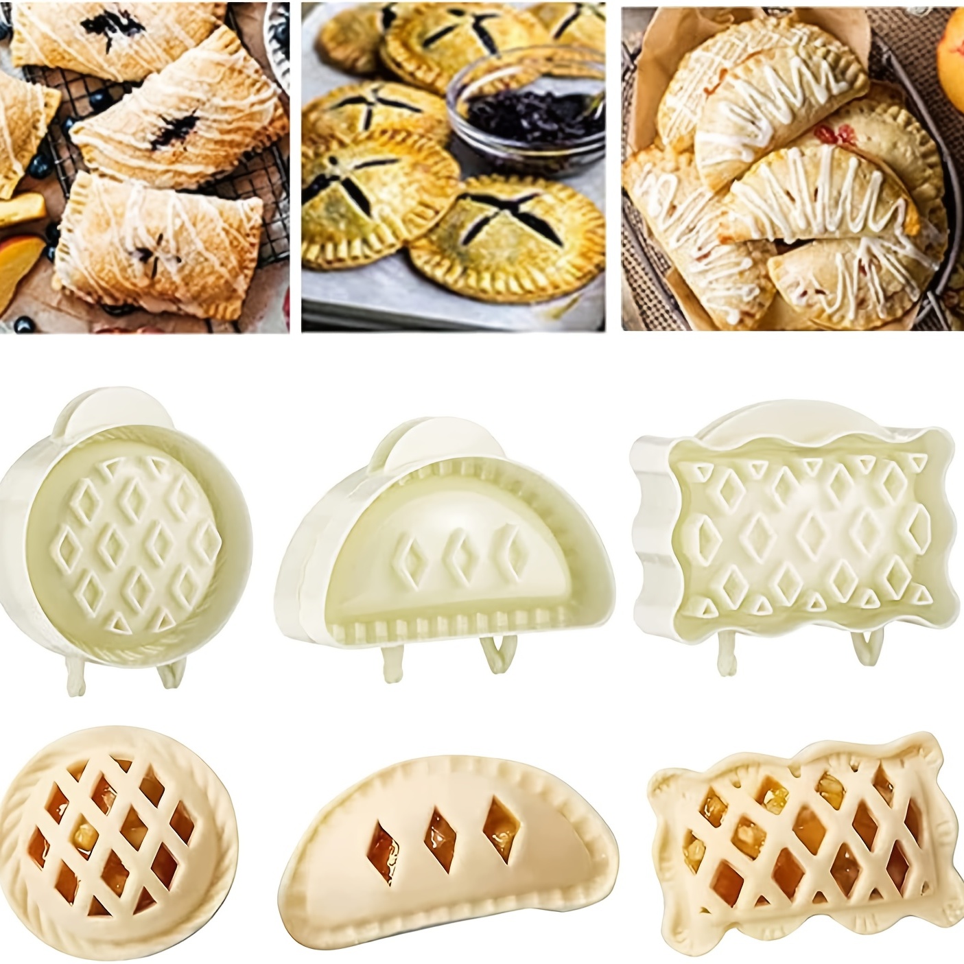 Mini Pie Maker for Christmas Party Baking Supplies, Snowflake, Mitt and  Christmas Tree Shapes 3-Piece, Dough Presser Pocket Pie Mold Set, Hand Pie  Molds 