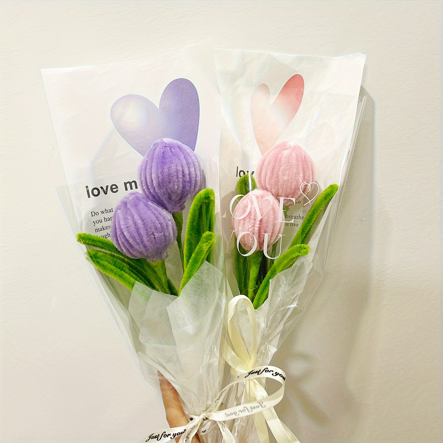Limpiapipas Suministros para manualidades, kit de manualidades de flores,  kit de fabricación de ramo de tulipanes, palos peludos, materiales de