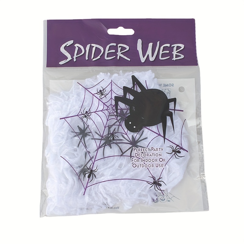 Halloween Spider Web Cotton Decorative Props Spider Web - Temu