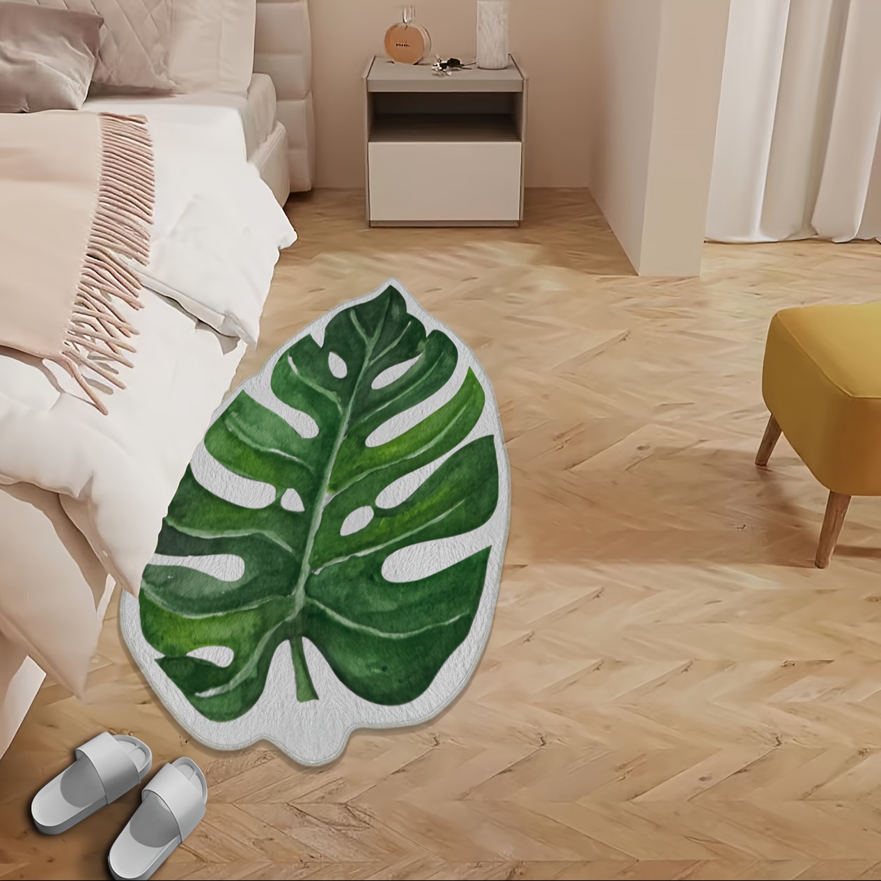 Tappeto Bagno Motivo A Foglia Verde Tappetino Bagno A Forma - Temu Italy