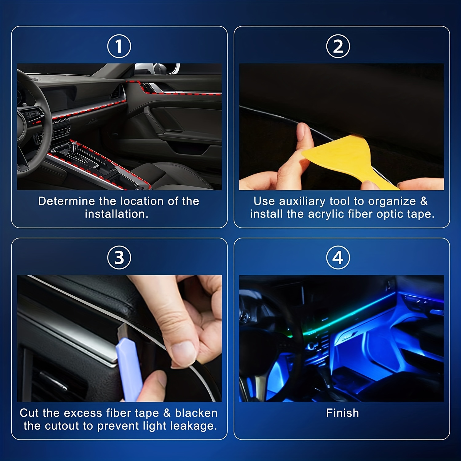 Acheter Bande lumineuse LED pour intérieur de voiture, Kit d