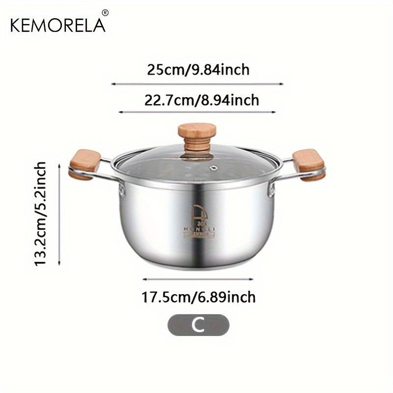 304 Stainless Steel Food Grade Soup Pot Thickened Bottomed - Temu