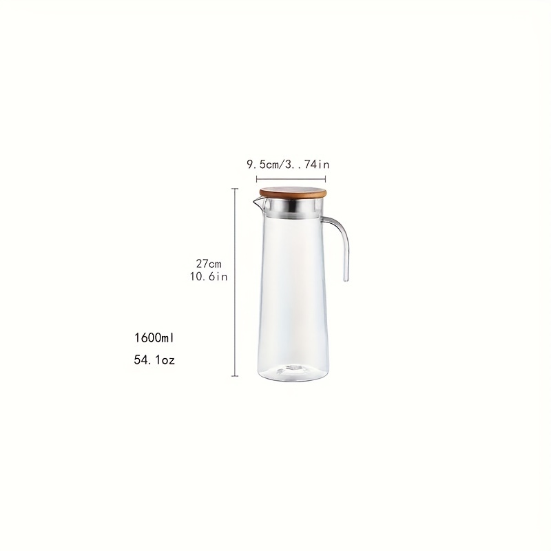 54oz Water Pitcher Glass Pitcher Tea Kettle Large Pitcher GlassTeapot Carafe  Cold Juice Iced Drinking Jug for Boiling Water