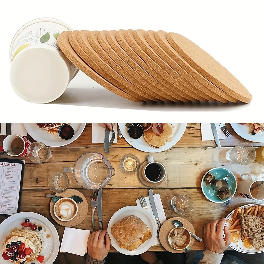 Heat Resistant Natural Cork Coasters And Placemats Absorbent - Temu