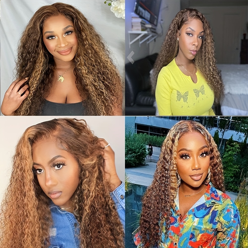 180％密度4 * 4レースフロント人毛ウィッグ 4/27オンブルクロージャー