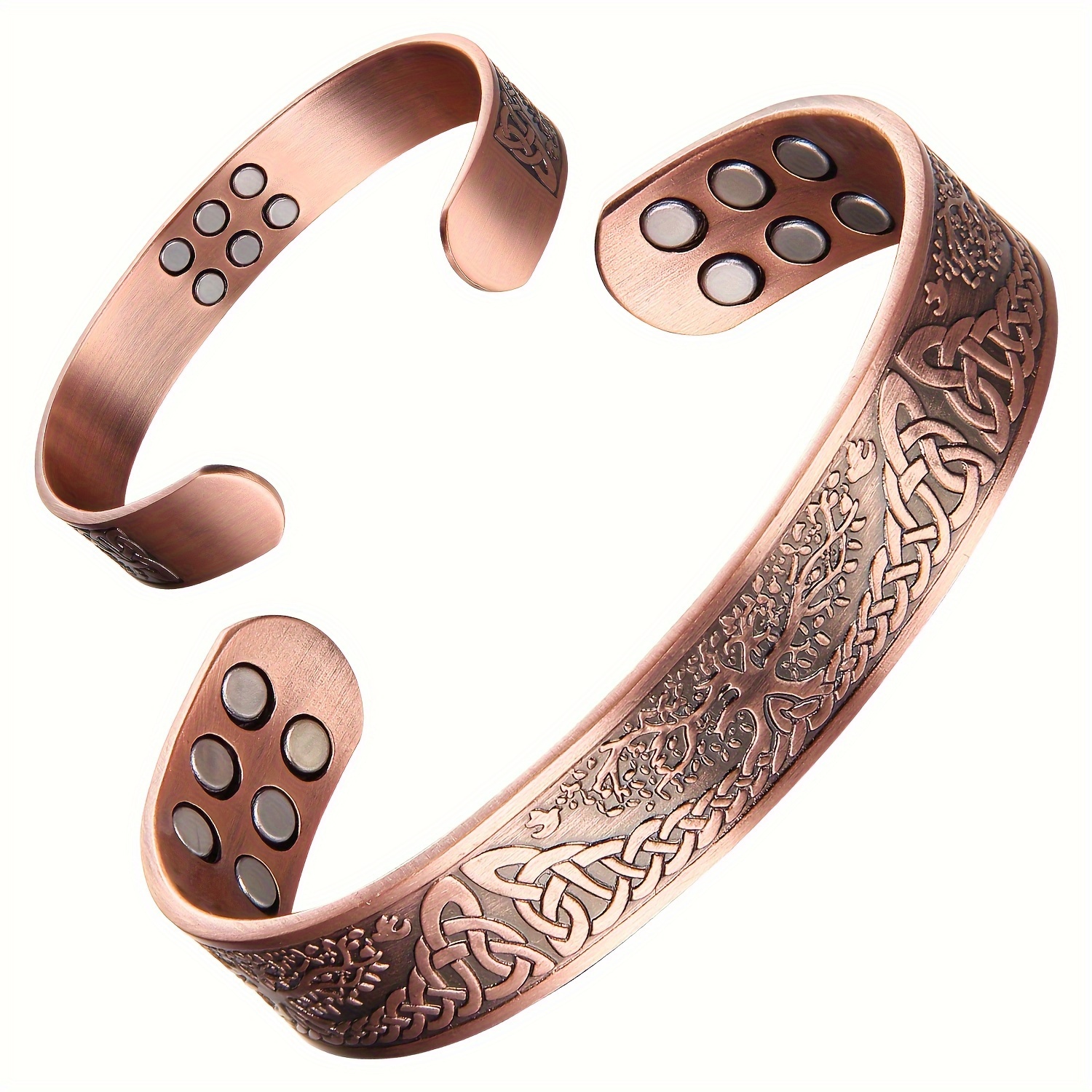 Copper Bracelet For Men Strength Wide Magnetic Bracelet - Temu